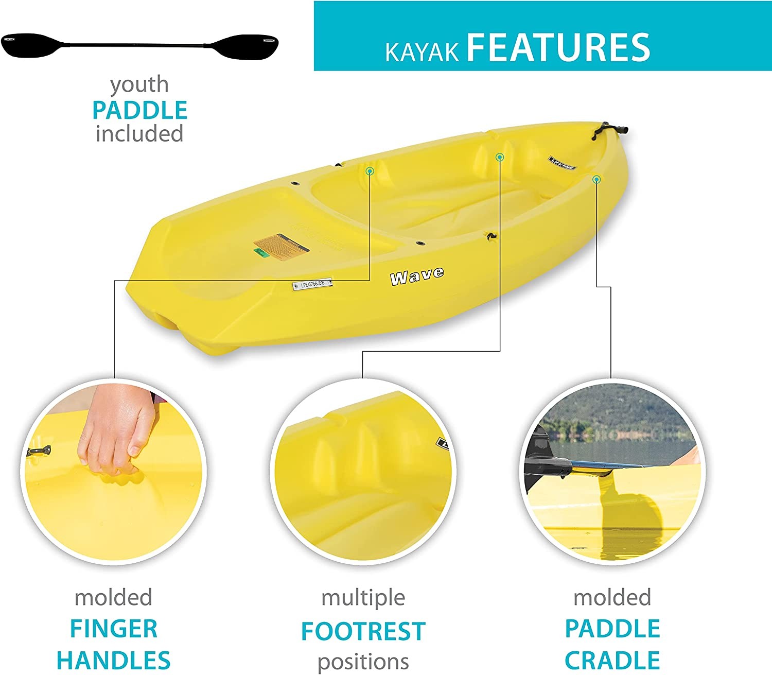 LIFETIME 90841 WAVE 60 YOUTH KAYAK (PADDLE INCLUDED)