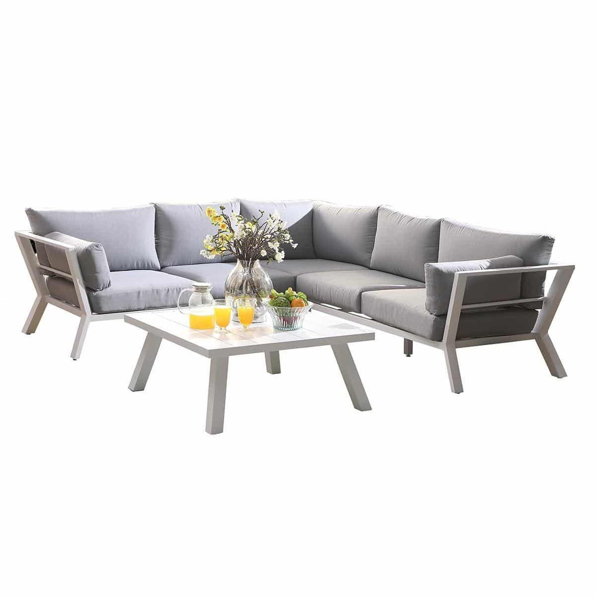 UHome 5-piece L-Shape Outdoor Upholstered Sofa Set