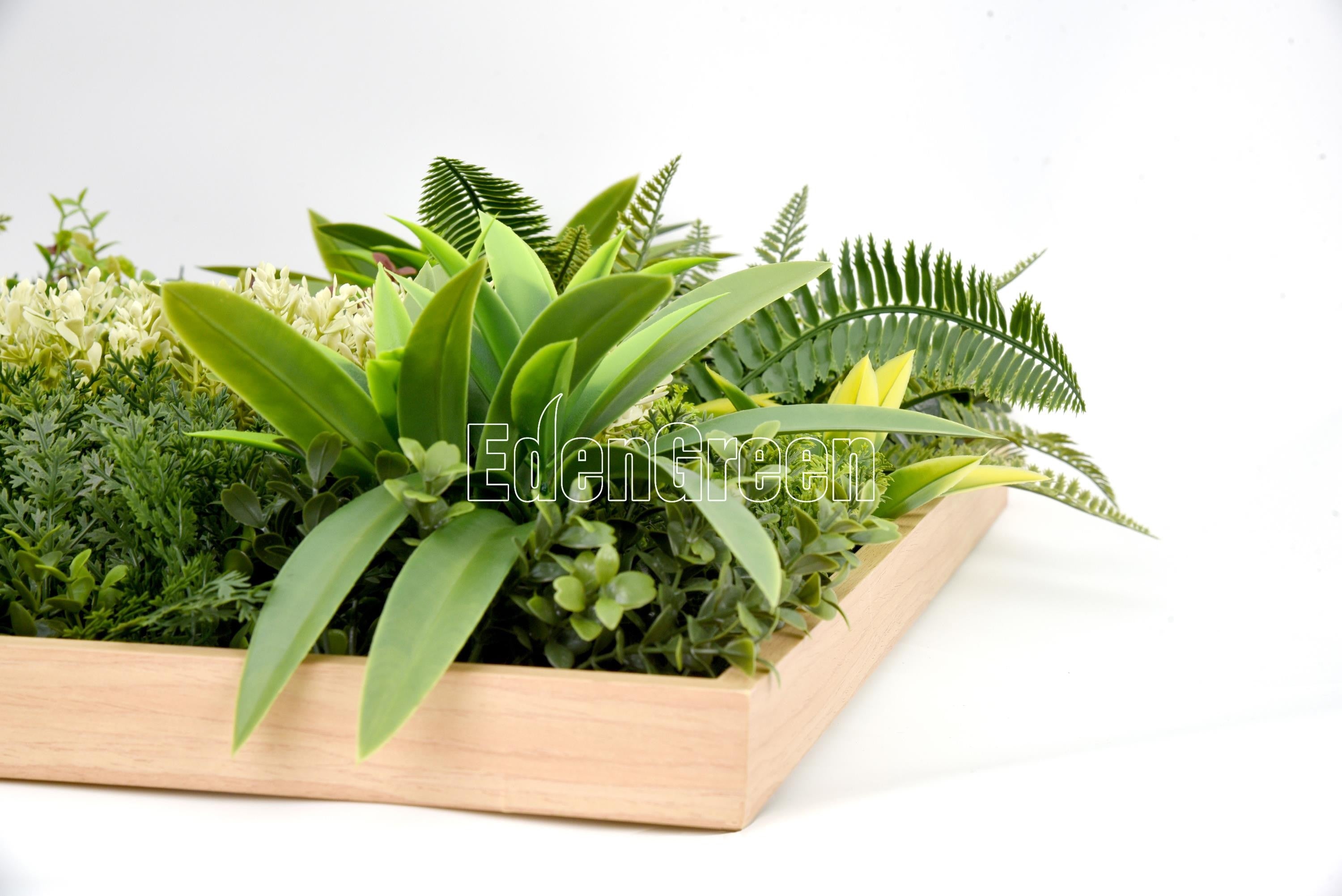 RheaB Wooden Frame EGK004BV004 50*50cm EdenGreen Vertical Green Wall  Artificial Hedge Tile