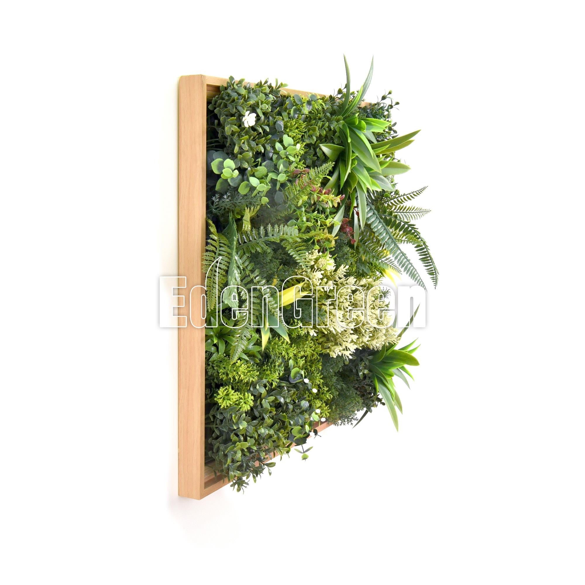 RheaB Wooden Frame EGK004BV004 50*50cm EdenGreen Vertical Green Wall  Artificial Hedge Tile