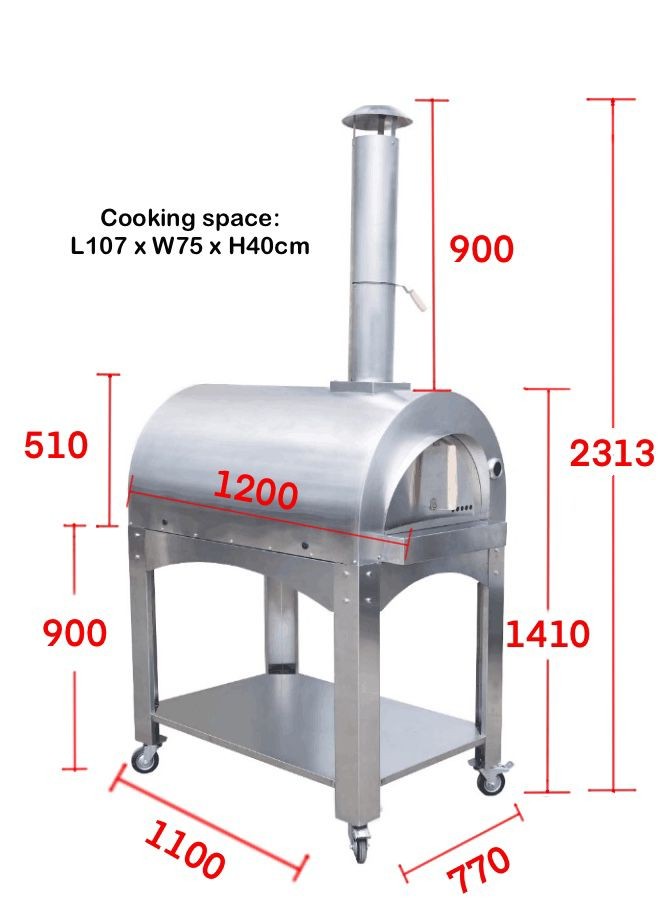 Stainless steels XL Woodfired Pizza Oven