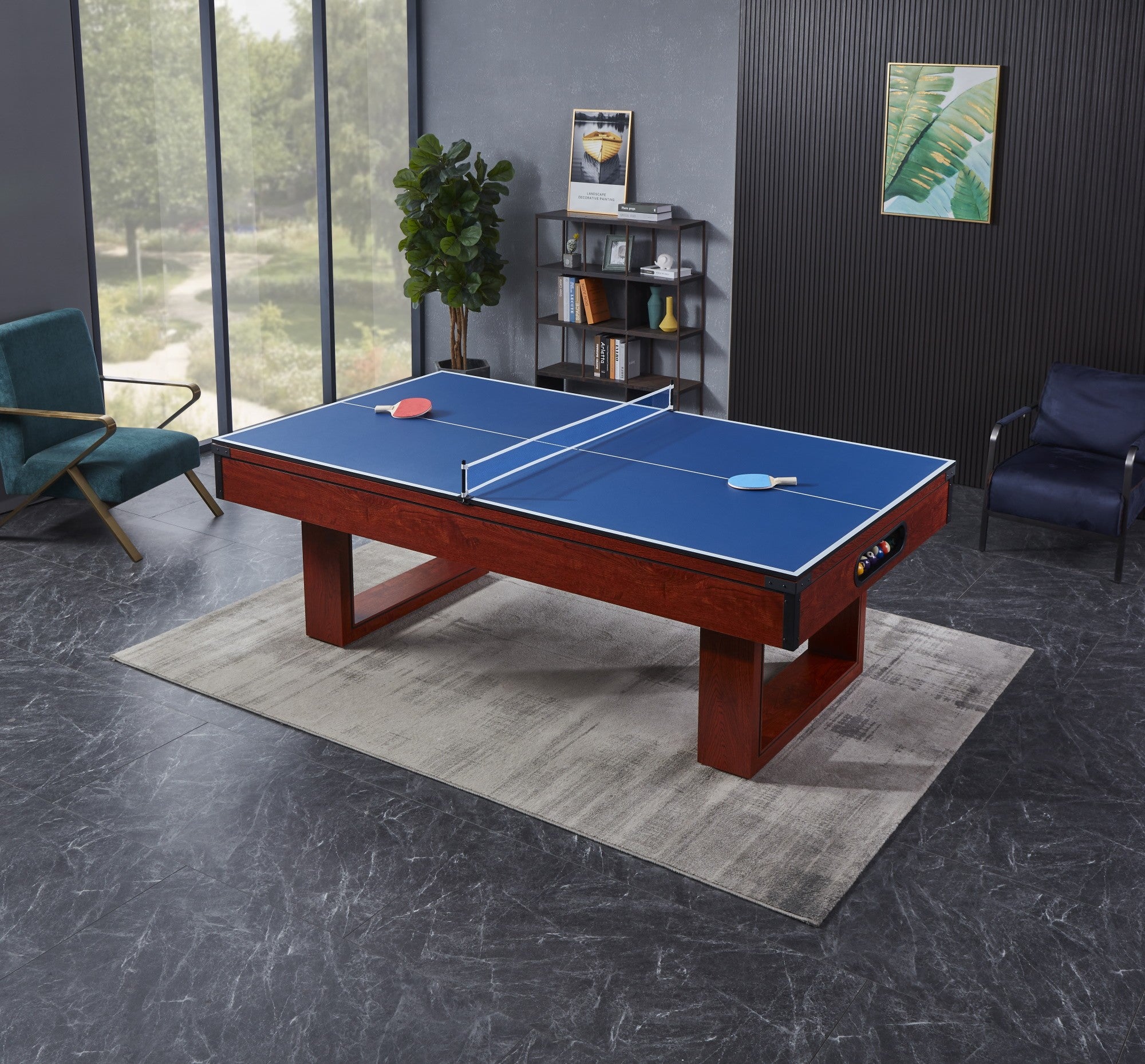 Roma V2 9FT 3IN1 POOL TABLE with BALL RETURN FUNCTION