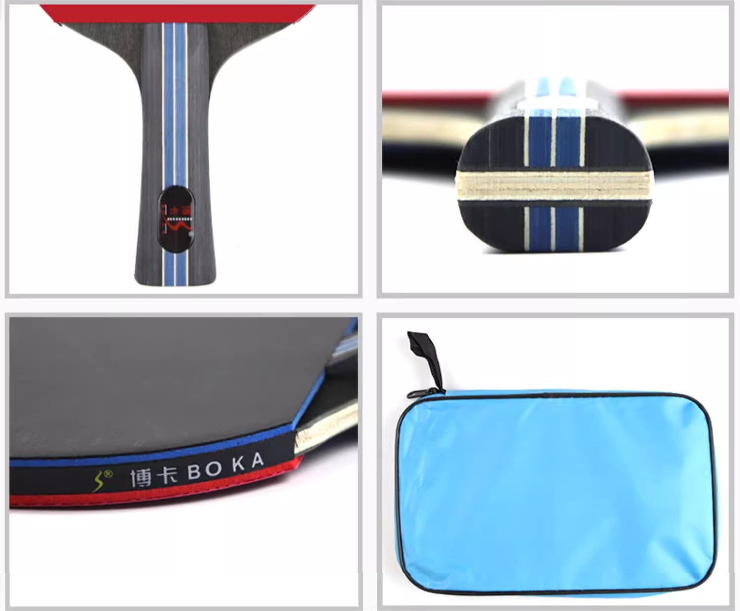 BOKA Training Table Tennis Rackets with Carry Case (2PCS)