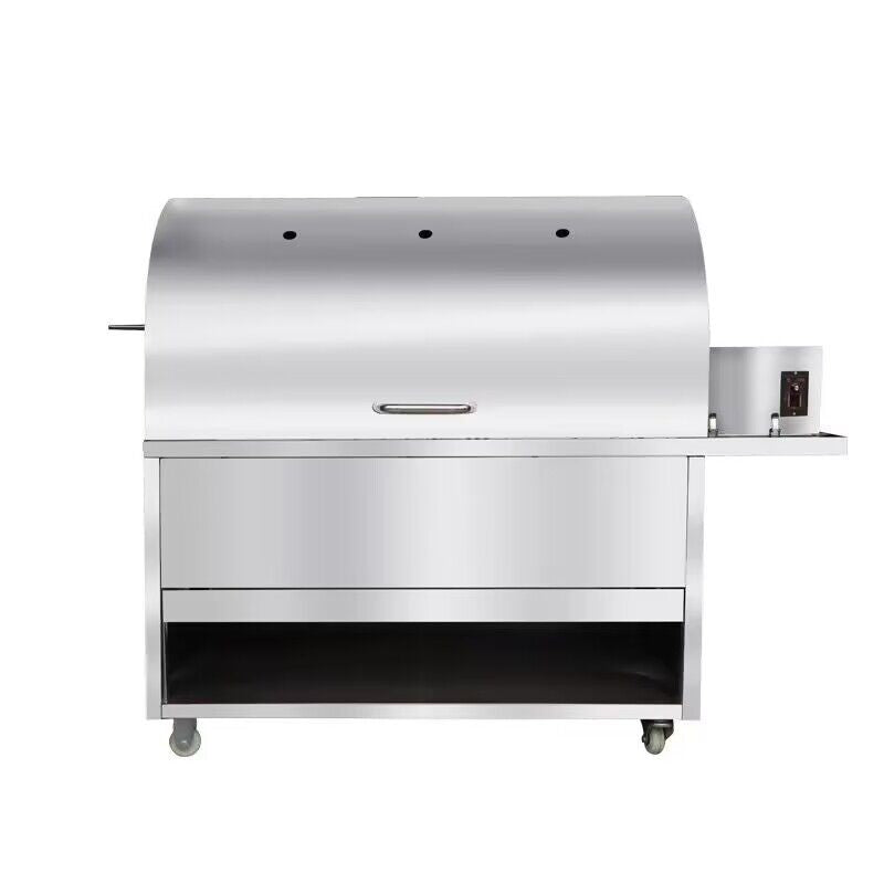 XL Stainless Steel Hooded Spit Roaster Charcoal BBQ Grill