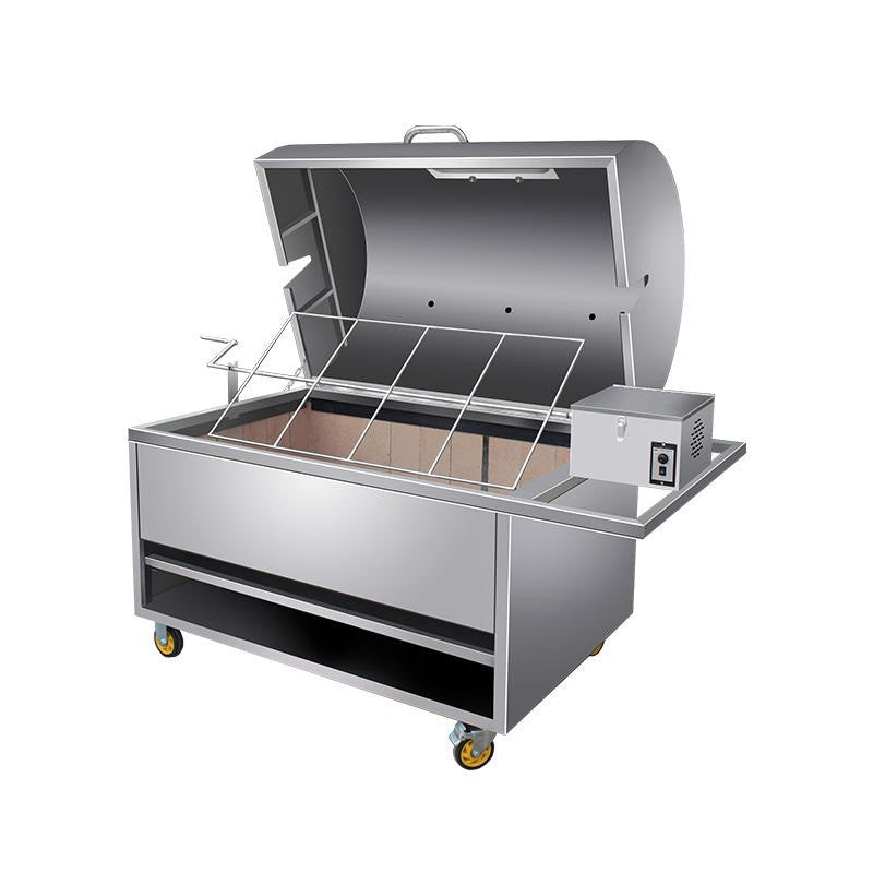 XL Stainless Steel Hooded Spit Roaster Charcoal BBQ Grill