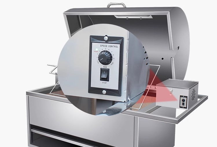 XL Stainless Steel Multi-function Hooded Spit Roaster Charcoal BBQ Grill