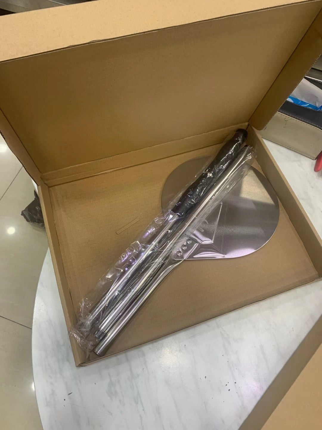 9 inches Stainless Steel Turning Pizza Peel - Long Handle