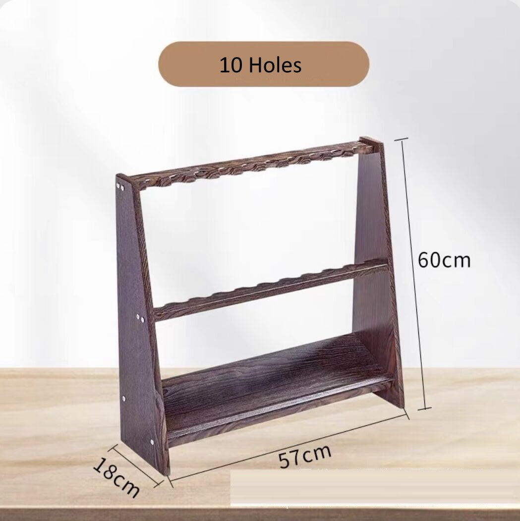 10 Holes Vintage Style Pool Cue Rack