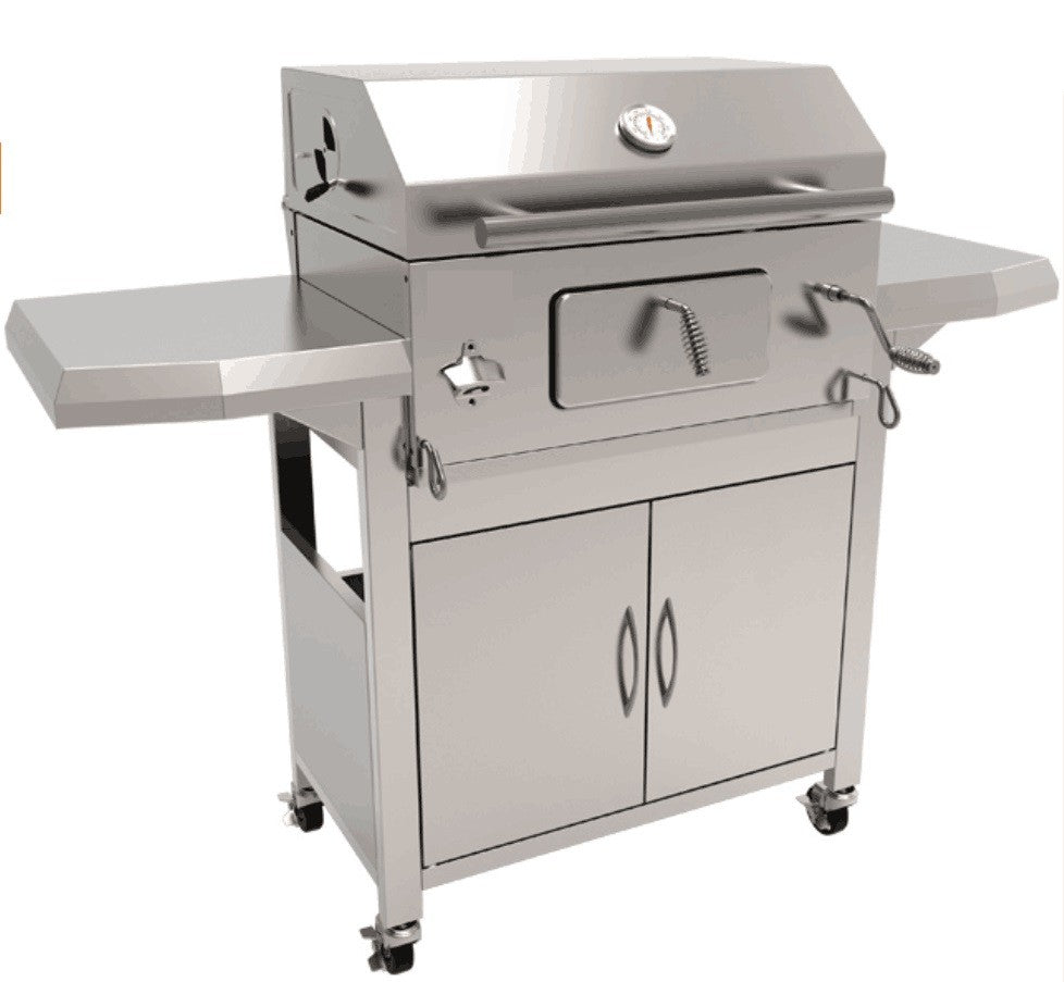 STAINLESS STEEL BBQ CHARCOAL GRILL