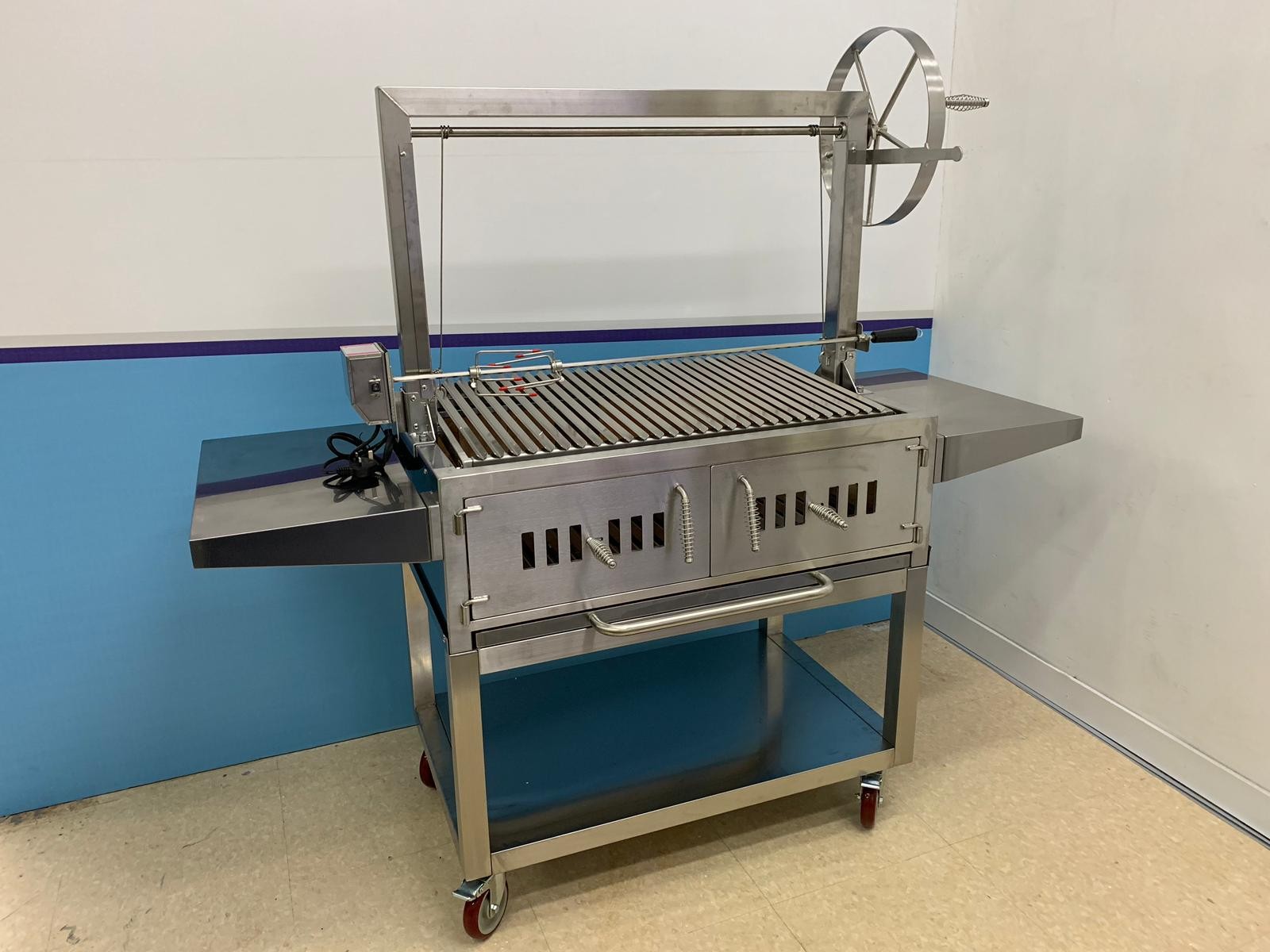 Full stainless steel Argentine style charcoal BBQ Grill