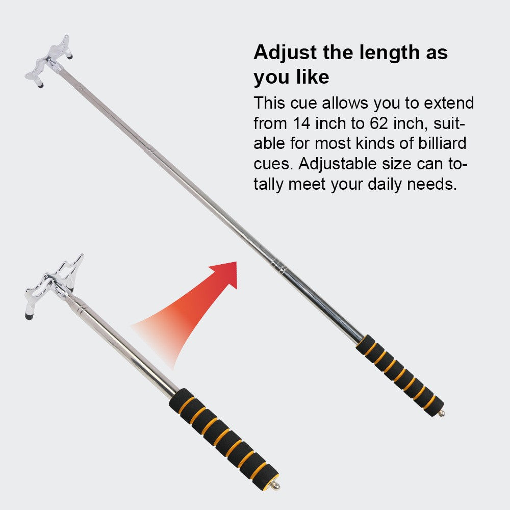 Adjustable Stainless Steel Pool Stick Bridge with Removable Cross Head