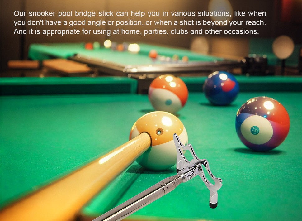Adjustable Stainless Steel Pool Stick Bridge with Removable Cross Head