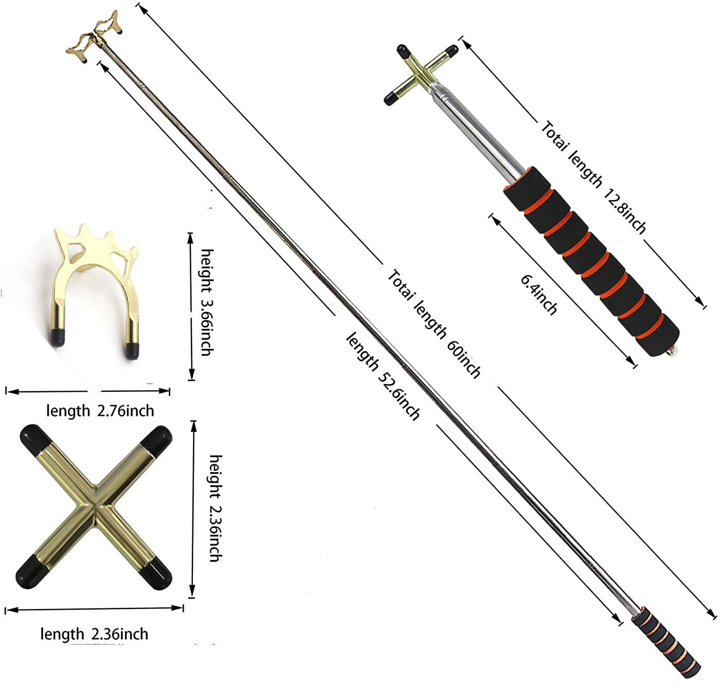 Adjustable Stainless Steel Pool Stick Bridge with Removable Cross Head