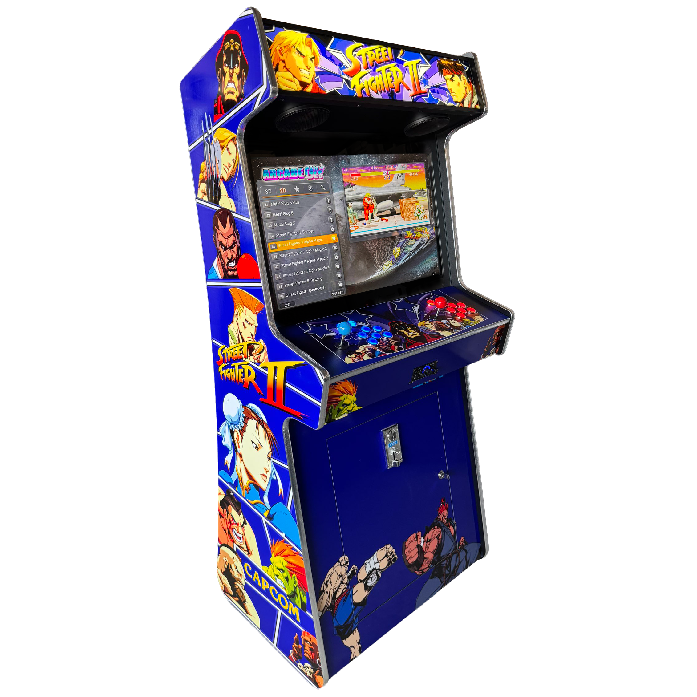 32″ LCD 2 Player Slim Upright Arcade Machine - Street Fighter II